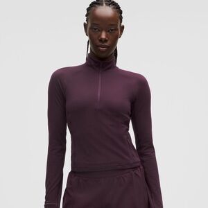 lululemon It’s Rulu Cropped Half Zip Quarter Plum